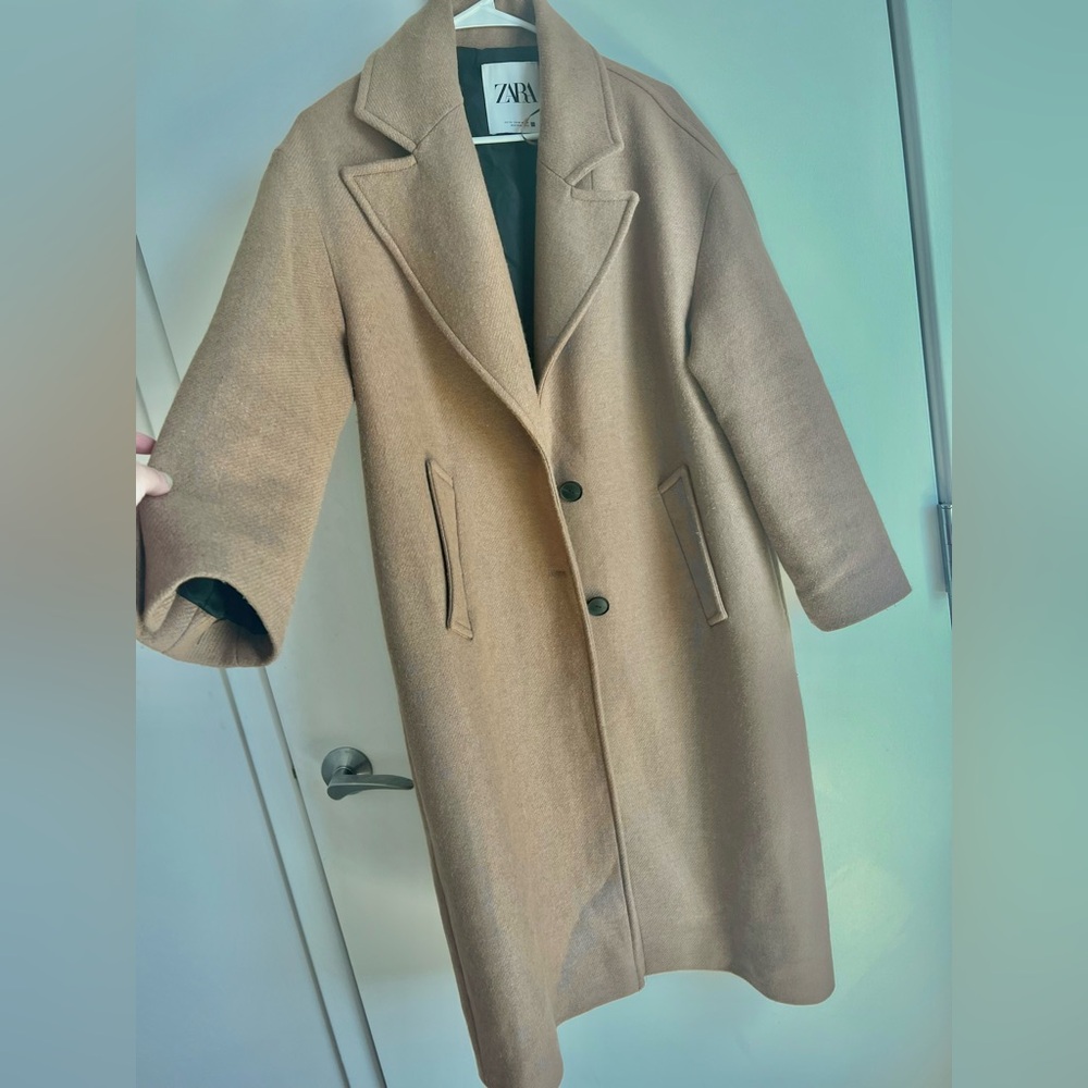 Zara Camel Oversized Coat - Picture 4 of 6